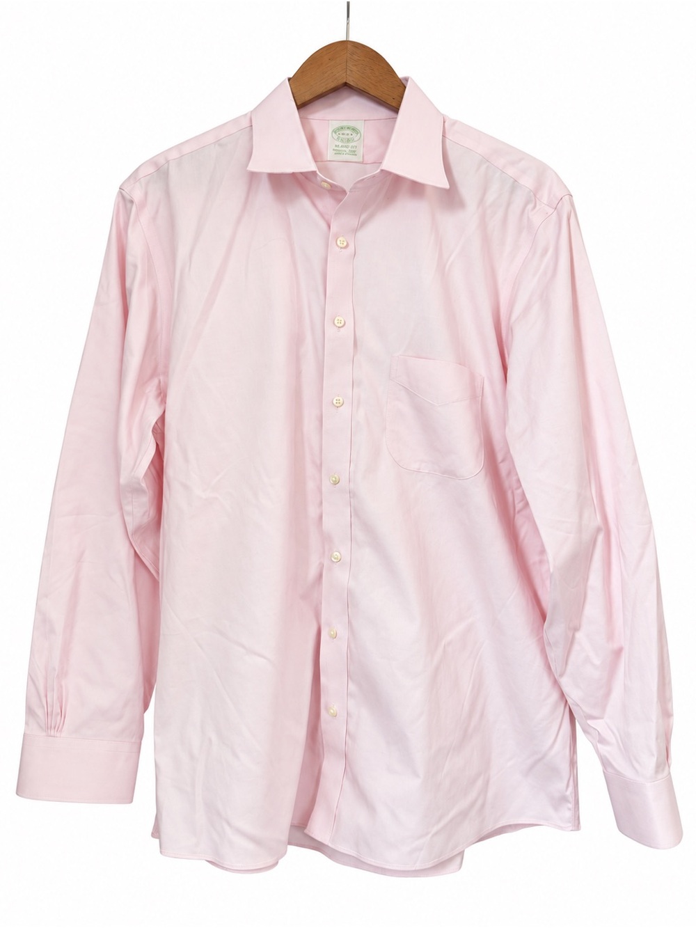 Brooks Brothers Milano Fit Men’s 16.5 34 Pink Supima Cotton Non Iron Shirt